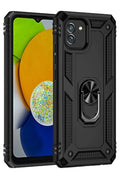 Mey İthalat® Samsung Galaxy A03 Kılıf Sofya Yüzüklü Silikon Kapak - Siyah