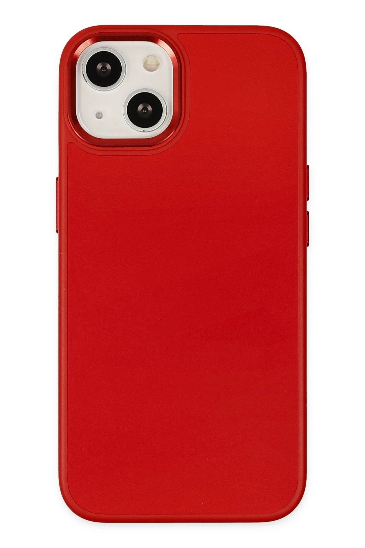 Mey İthalat® iPhone 14 Plus Kılıf Asya Deri Silikon - Kırmızı