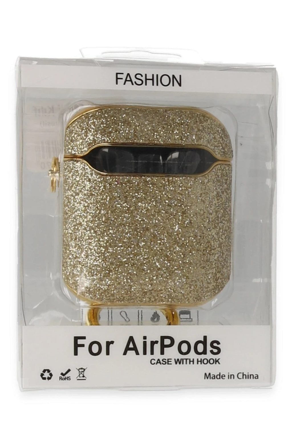 Mey İthalat® Airpods 2 (2.nesil) Spell Simli Kılıf - Gold