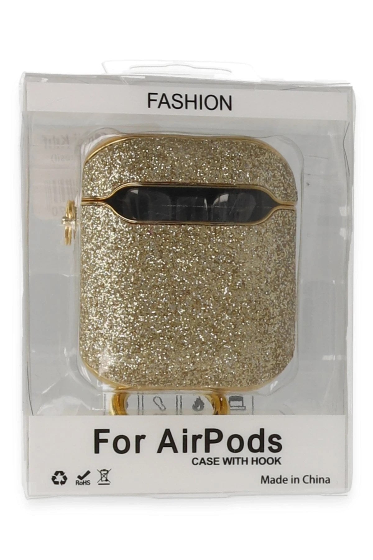Mey İthalat® Airpods 2 (2.nesil) Spell Simli Kılıf - Gold