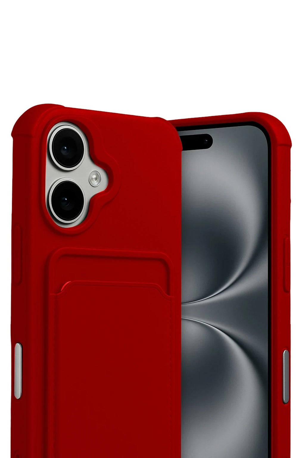 Mey İthalat® iPhone 17 Kelvin Kartvizitli Silikon - Kırmızı