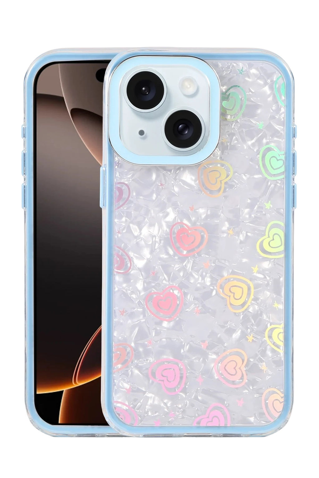 Mey İthalat® iPhone 14 Lumi Desenli Kapak - Mavi