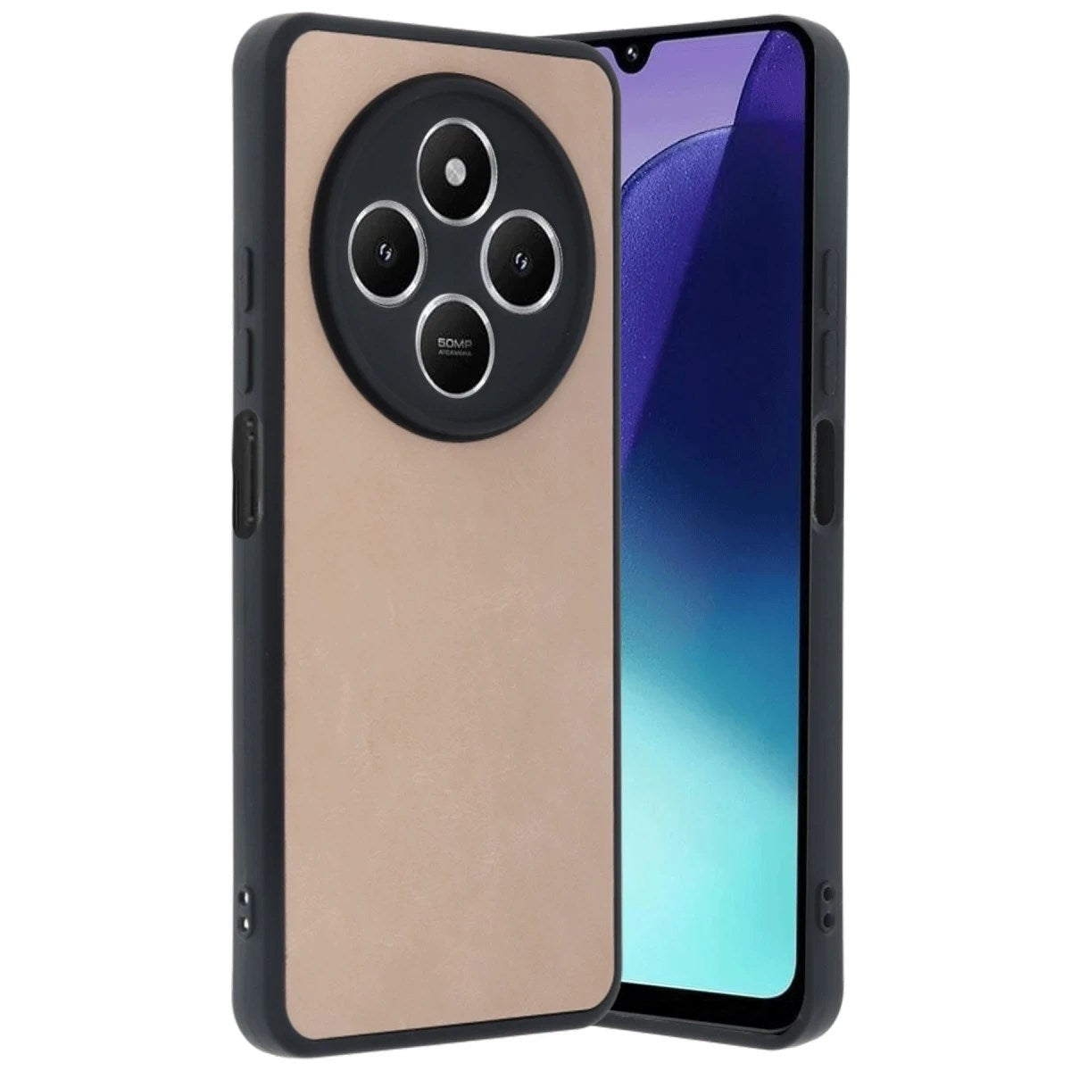 Mey İthalat® Redmi 14C Kılıf Aras Deri Kapak - Pudra
