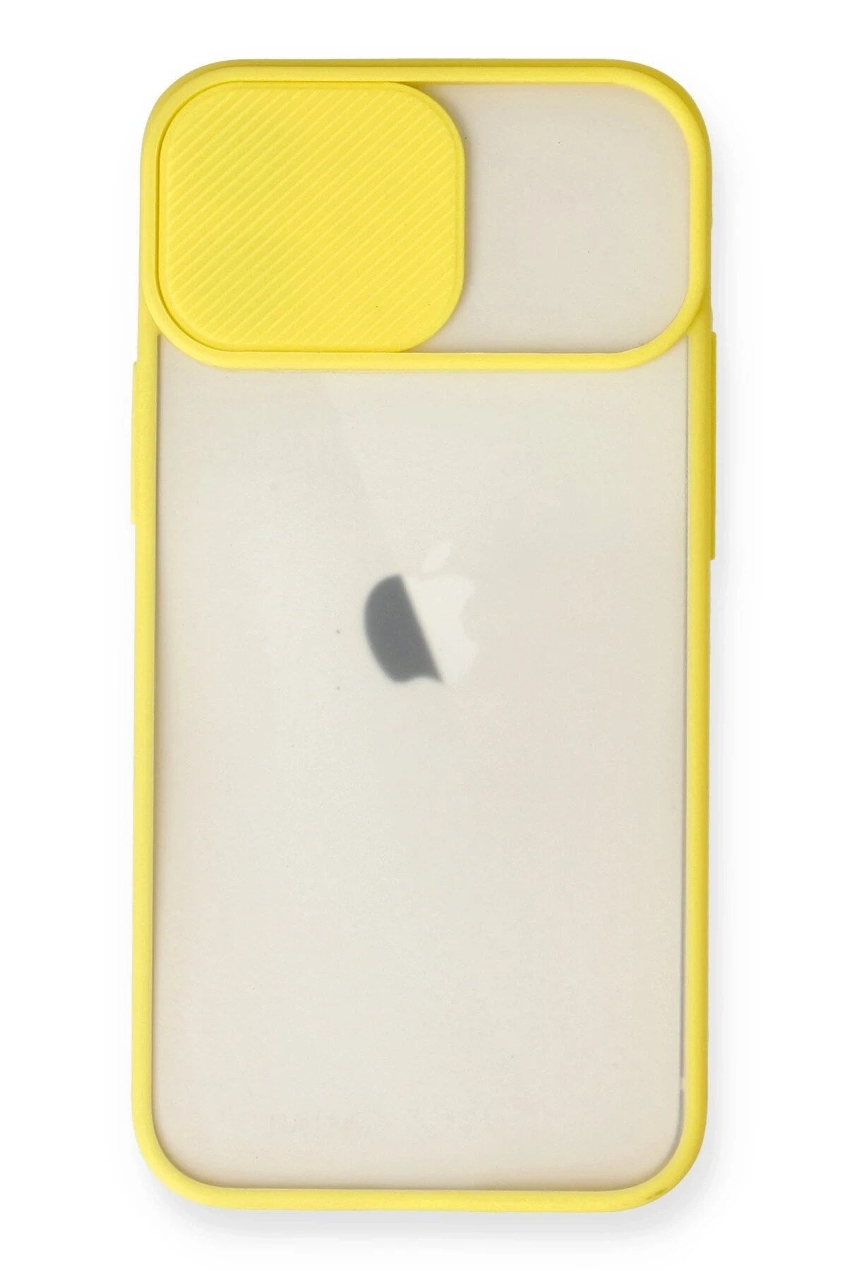 Mey İthalat® iPhone 11 Kılıf Palm Buzlu Kamera Sürgülü Silikon - Sarı