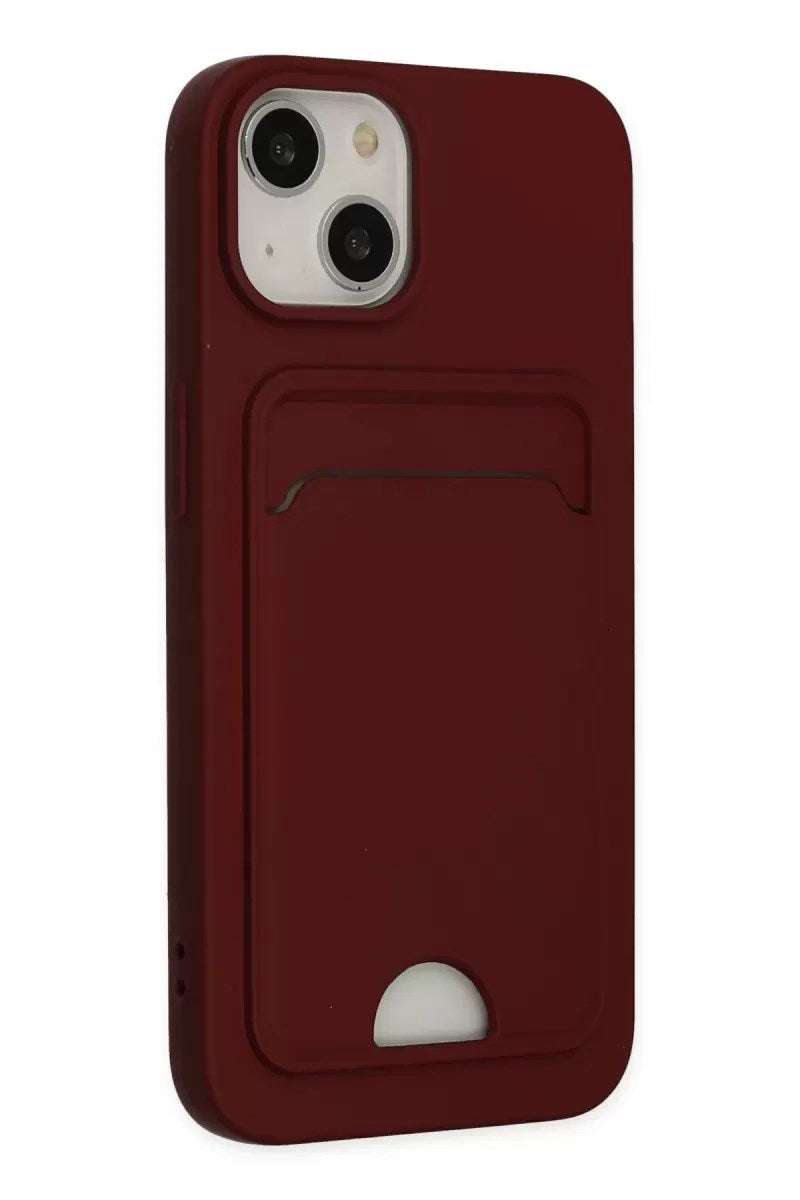 Mey İthalat® iPhone 14 Plus Kılıf Kelvin Kartvizitli Silikon - Bordo