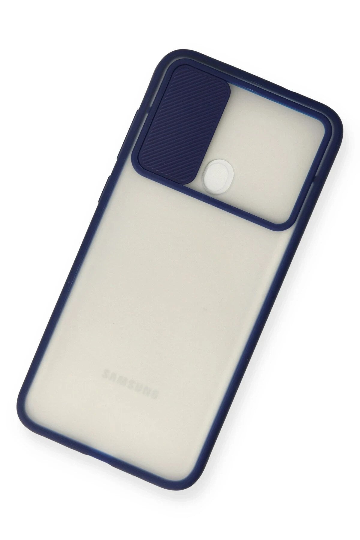 Mey İthalat® Samsung Galaxy A11 Kılıf Palm Buzlu Kamera Sürgülü Silikon - Lacivert
