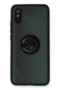 Mey İthalat® Redmi 9A Kılıf Montreal Yüzüklü Silikon Kapak - Siyah