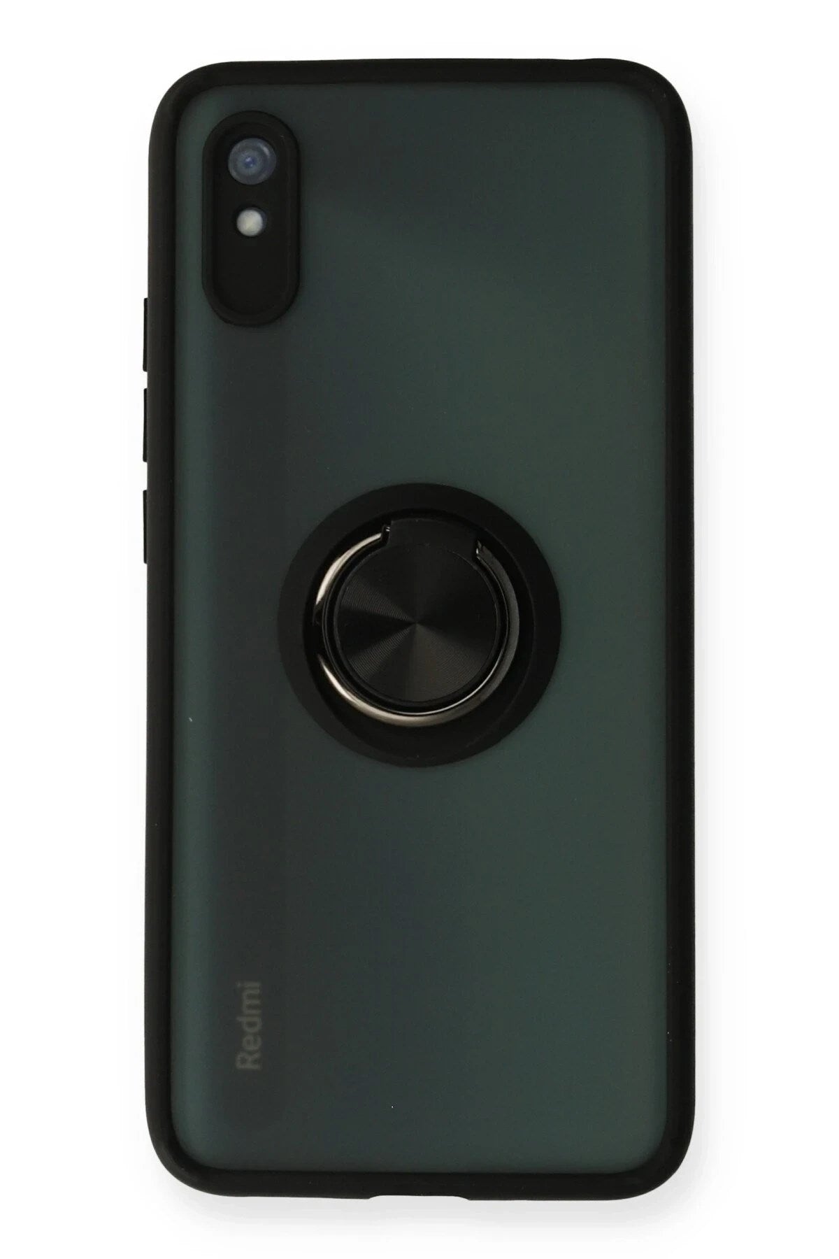 Mey İthalat® Redmi 9A Kılıf Montreal Yüzüklü Silikon Kapak - Siyah