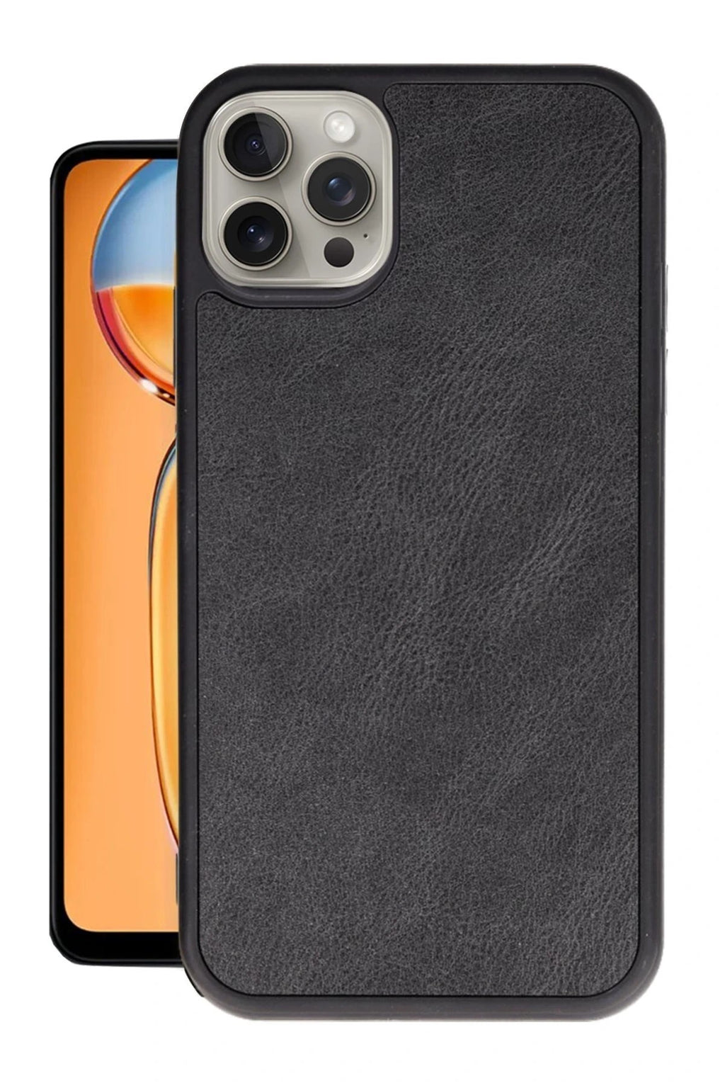 Mey İthalat® iPhone 15 Pro Max Kılıf Aras Deri Kapak - Siyah