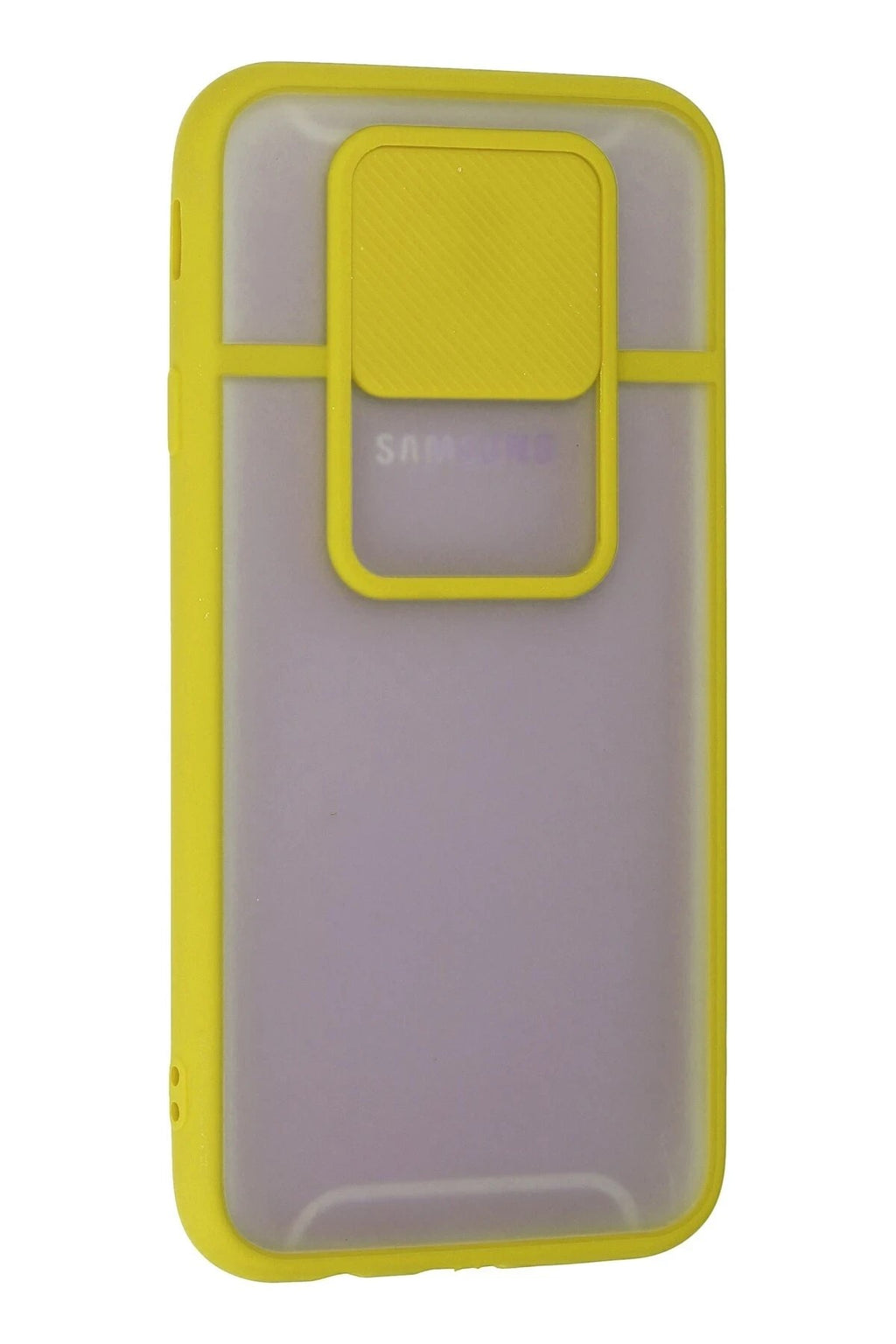 Mey İthalat® Samsung Galaxy J7 Pro / J730 Kılıf Palm Buzlu Kamera Sürgülü Silikon - Sarı