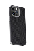 Mey İthalat® iPhone 15 Pro Kılıf Aramid 600D Kevlar Karbon Fiber Magsafe Kapak - Gri