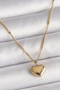 Mey İthalat® 316L Çelik Gold Renk Zincir Love İşlemeli Kalp Figür Kadın Kolye