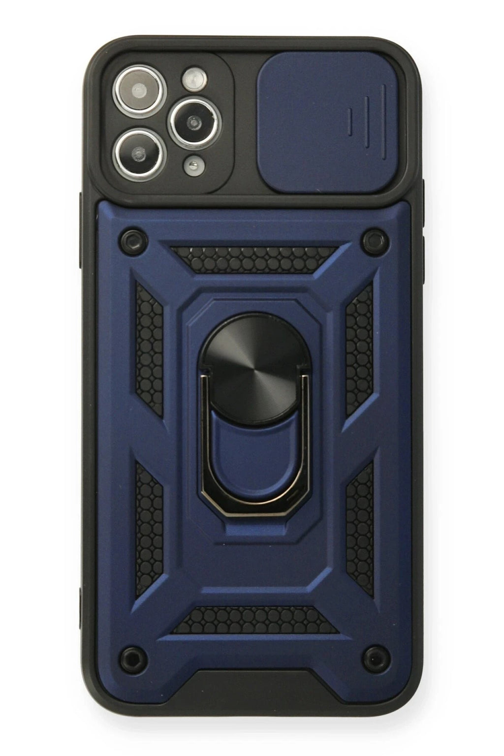 Mey İthalat® iPhone 11 Pro Max Kılıf Pars Lens Yüzüklü Silikon - Lacivert