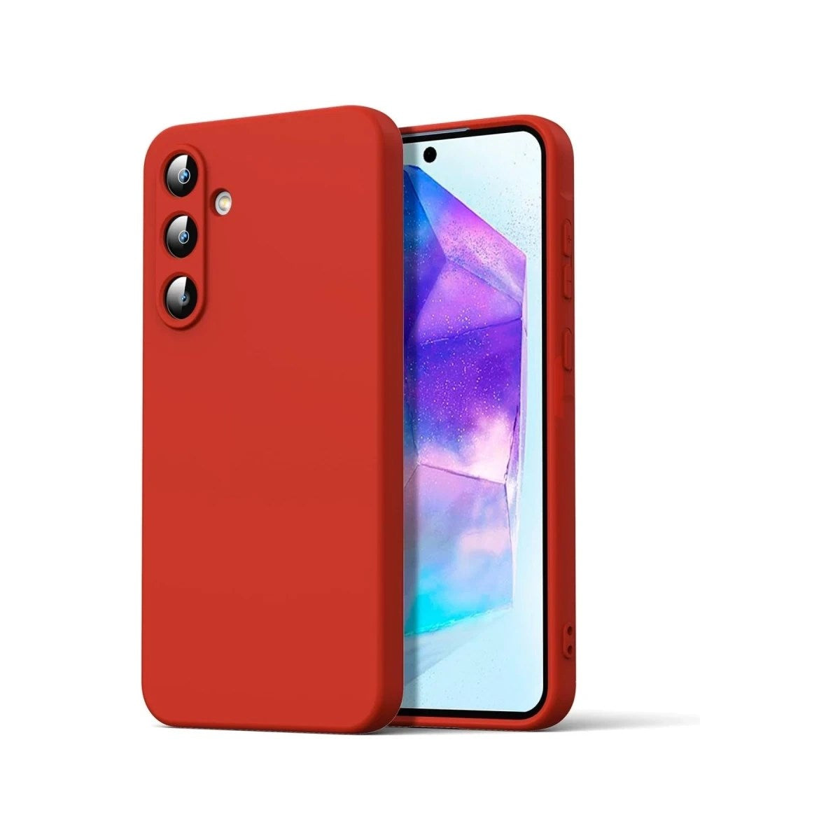 Mey İthalat® Samsung Galaxy A16 5G Kılıf Nano içi Kadife Silikon - Kırmızı