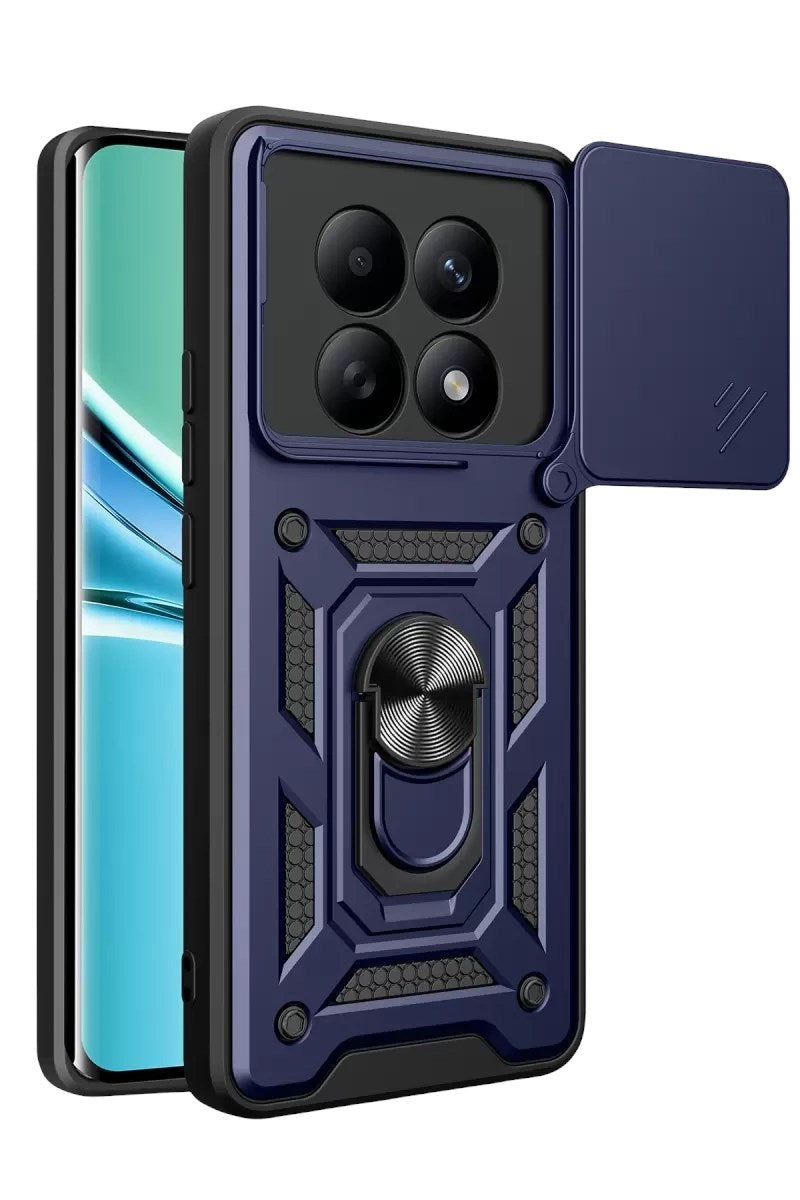 Mey İthalat® Redmi Note 15 4G Pars Lens Yüzüklü Silikon - Lacivert