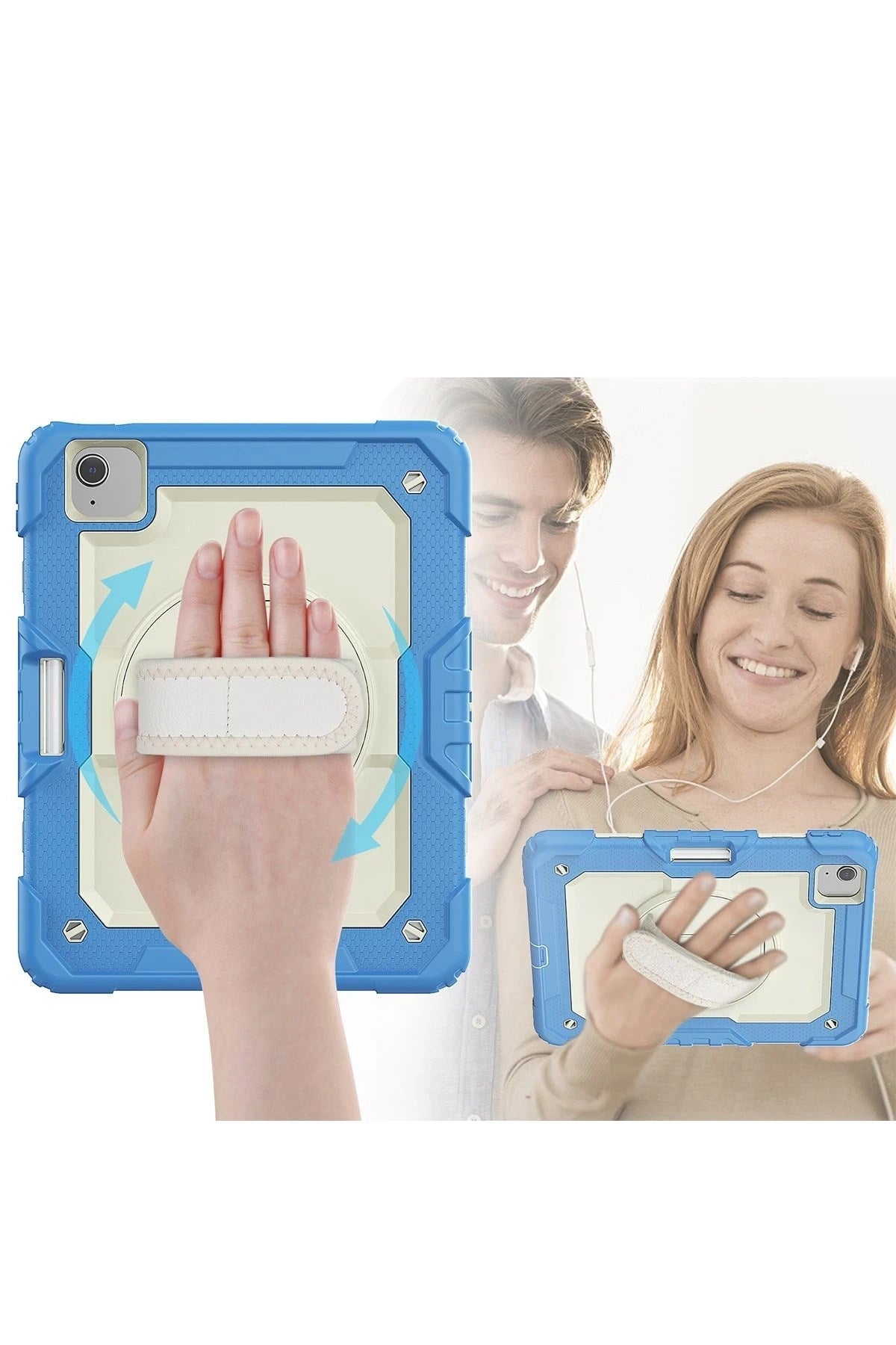 Mey İthalat® iPad Pro 11 (2020) Kılıf Strap New Tablet Kapak - Mavi