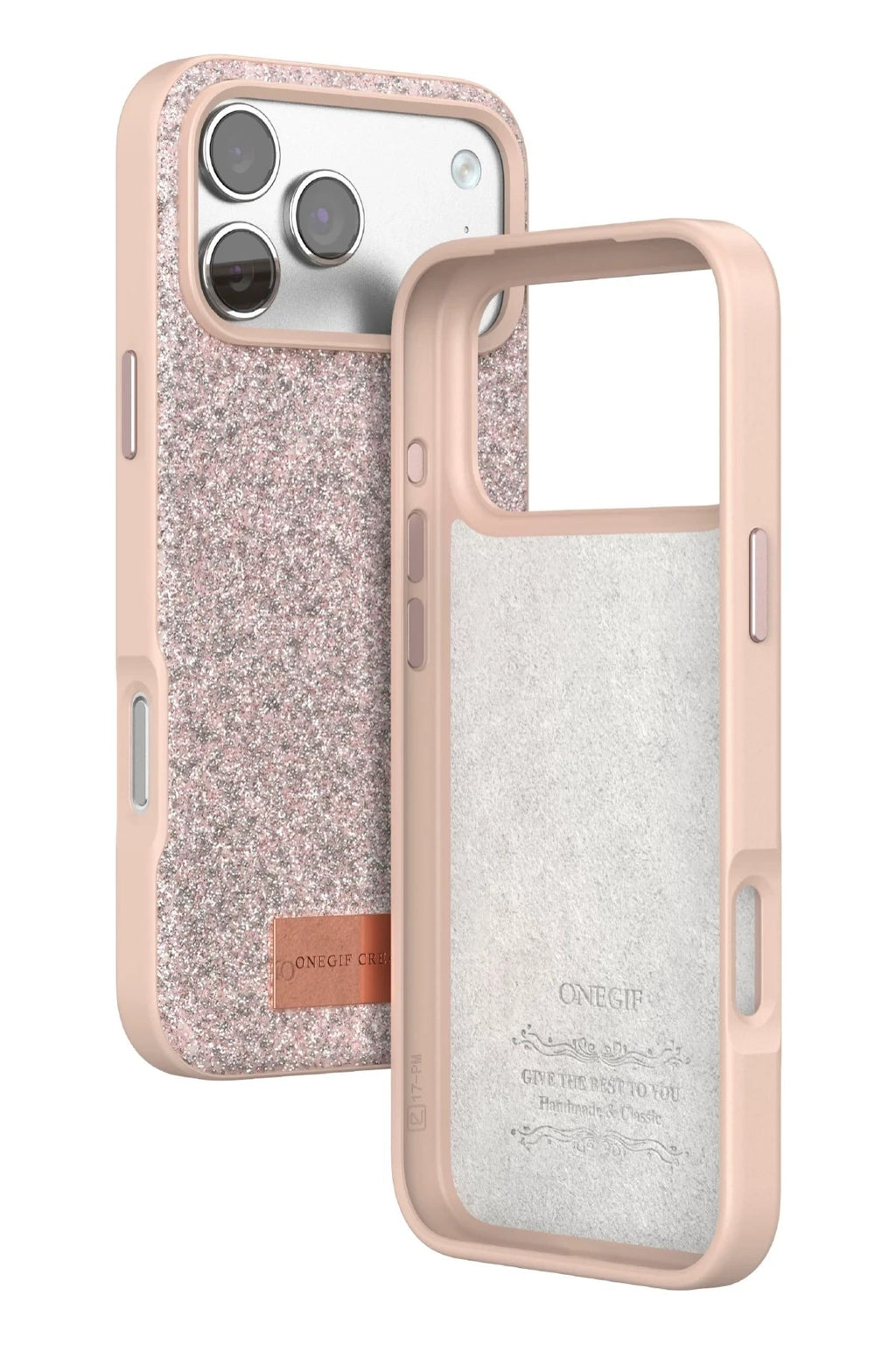 Mey İthalat® iPhone 17 Pro Max Bright Simli Kapak - Pembe