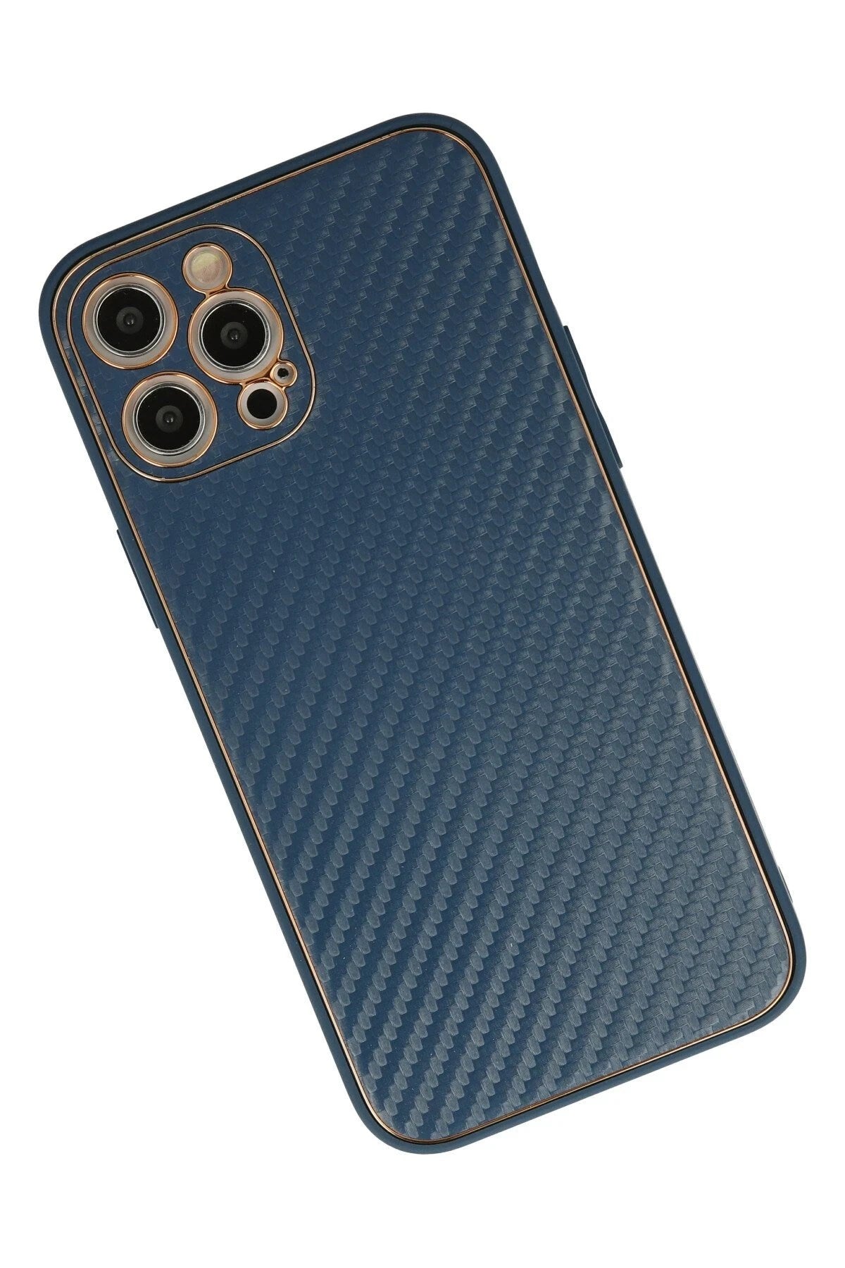 Mey İthalat® iPhone 12 Pro Max Kılıf Coco Karbon Silikon - Mavi
