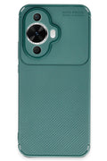 Mey İthalat® Huawei Nova 12S Kılıf Auto Focus Karbon Kapak - Koyu Yeşil