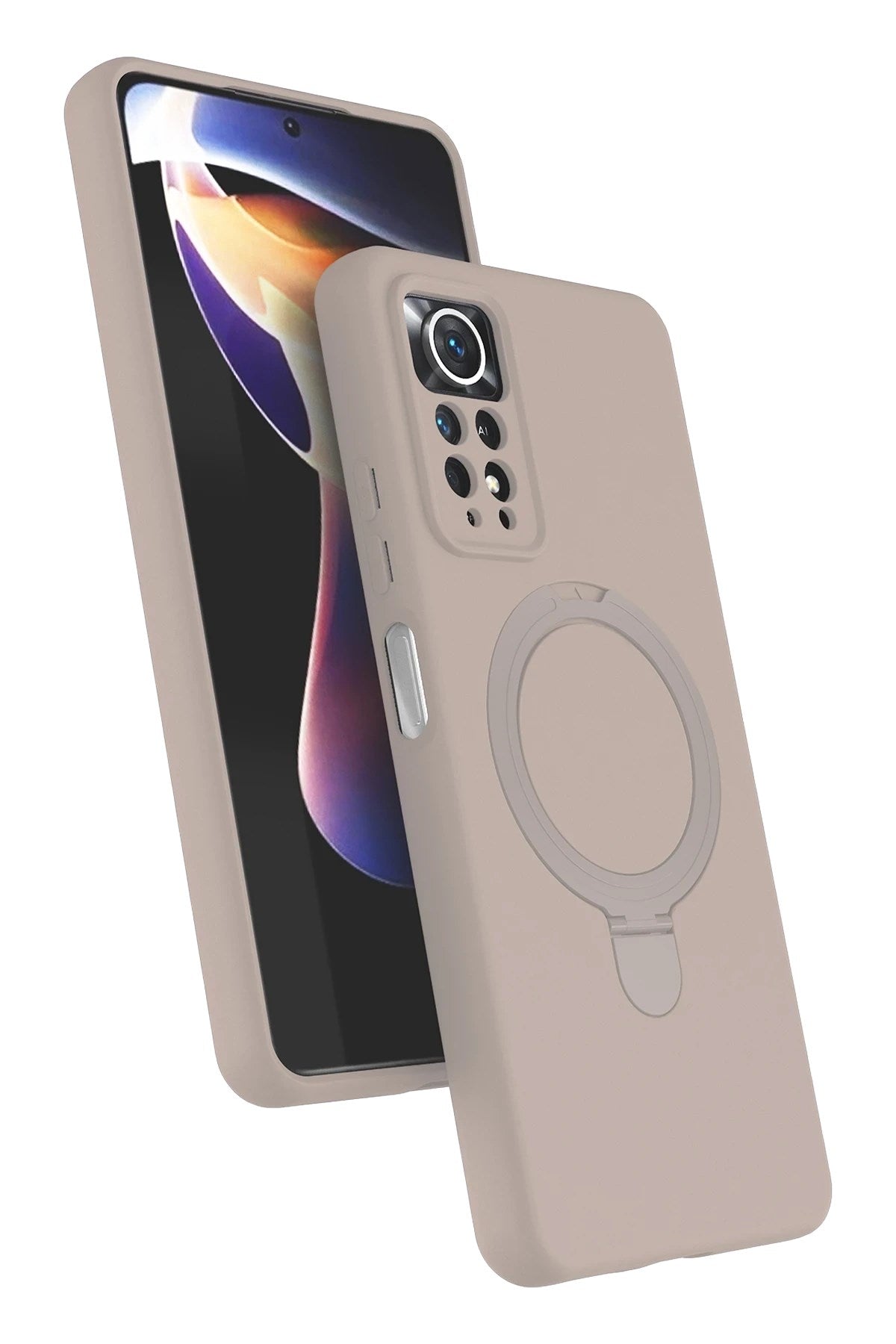Mey İthalat® Redmi Note 12 Pro 4G Regal Magsafe Standlı Kapak - Çöl Titanyum