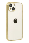 Mey İthalat® iPhone 15 Lensli Silikon - Gold