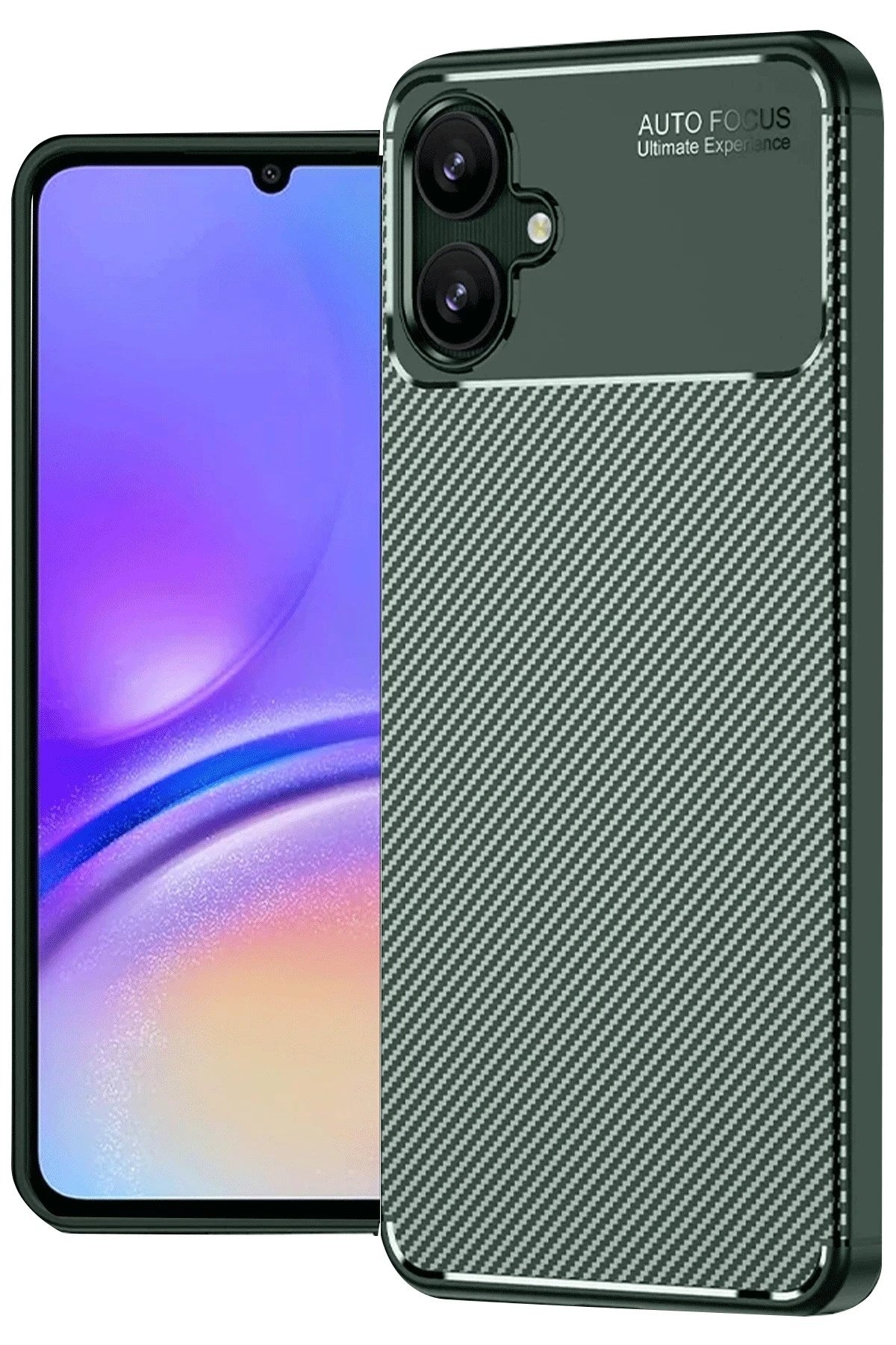 Mey İthalat® Samsung Galaxy A06 Kılıf Auto Focus Karbon Kapak - Koyu Yeşil