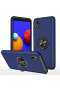 Mey İthalat® Samsung Galaxy A01 Core Kılıf Elit Yüzüklü Kapak - Lacivert