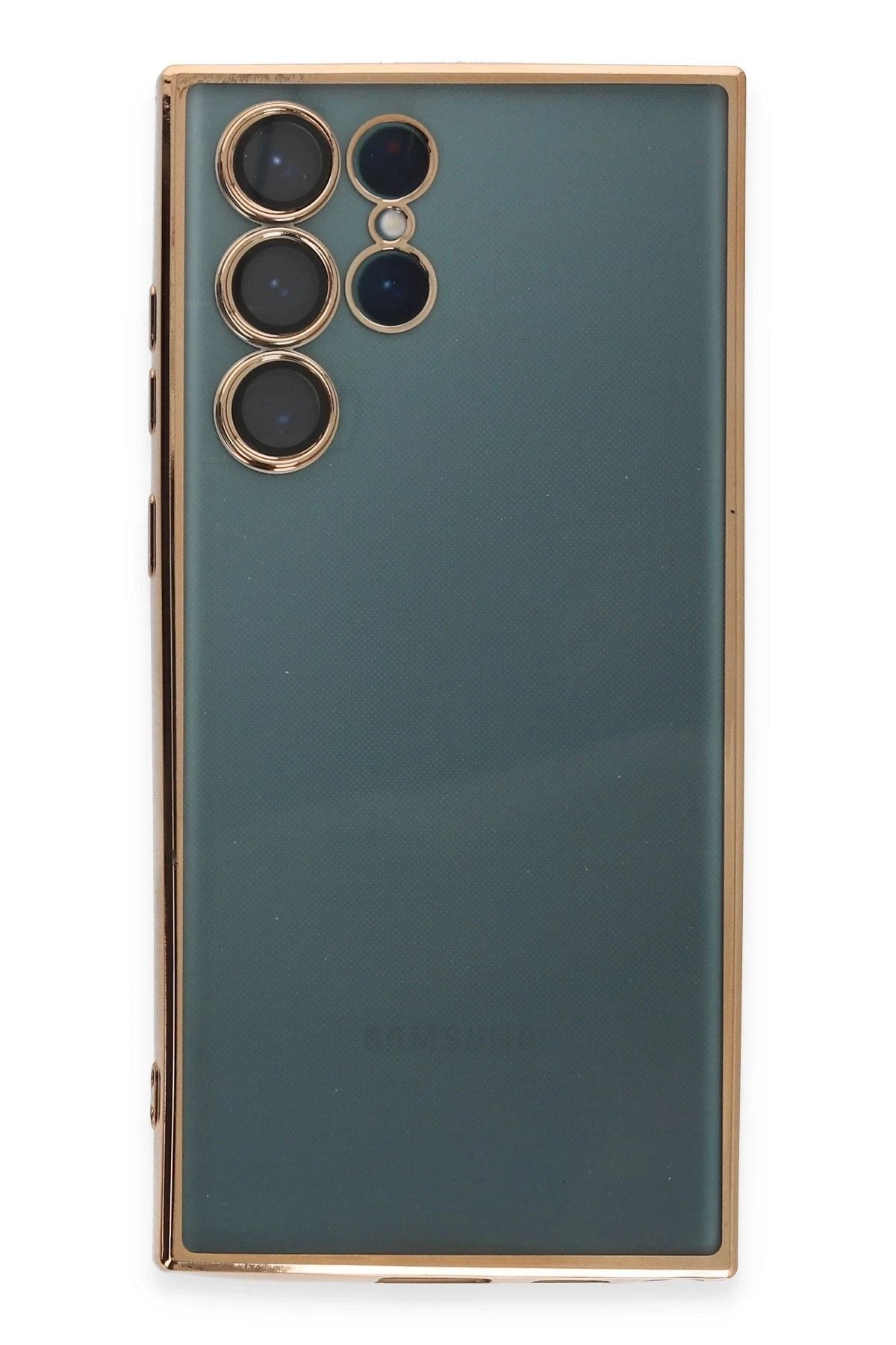 Mey İthalat® Samsung Galaxy S22 Ultra Kılıf Lensli Silikon - Gold