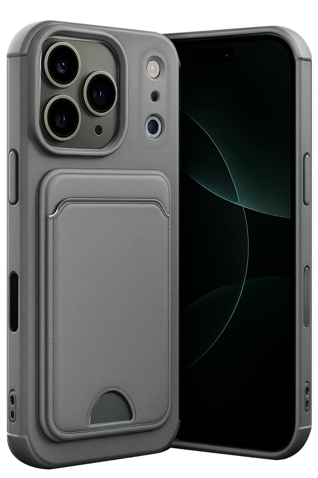 Mey İthalat® iPhone 17 Pro Max Kelvin Kartvizitli Silikon - Gri