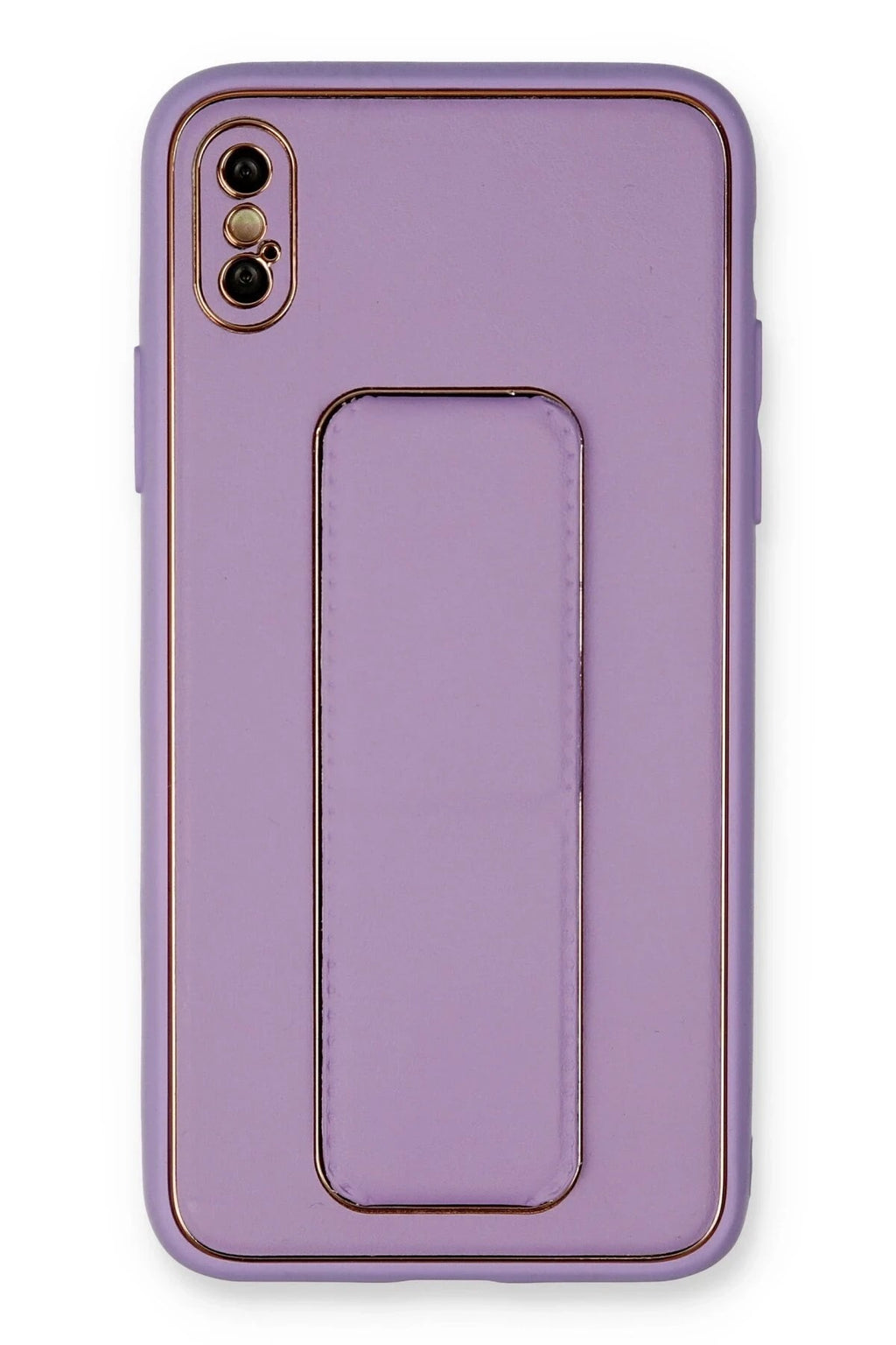 Mey İthalat® iPhone XS Max Kılıf Coco Deri Standlı Kapak - Koyu Lila