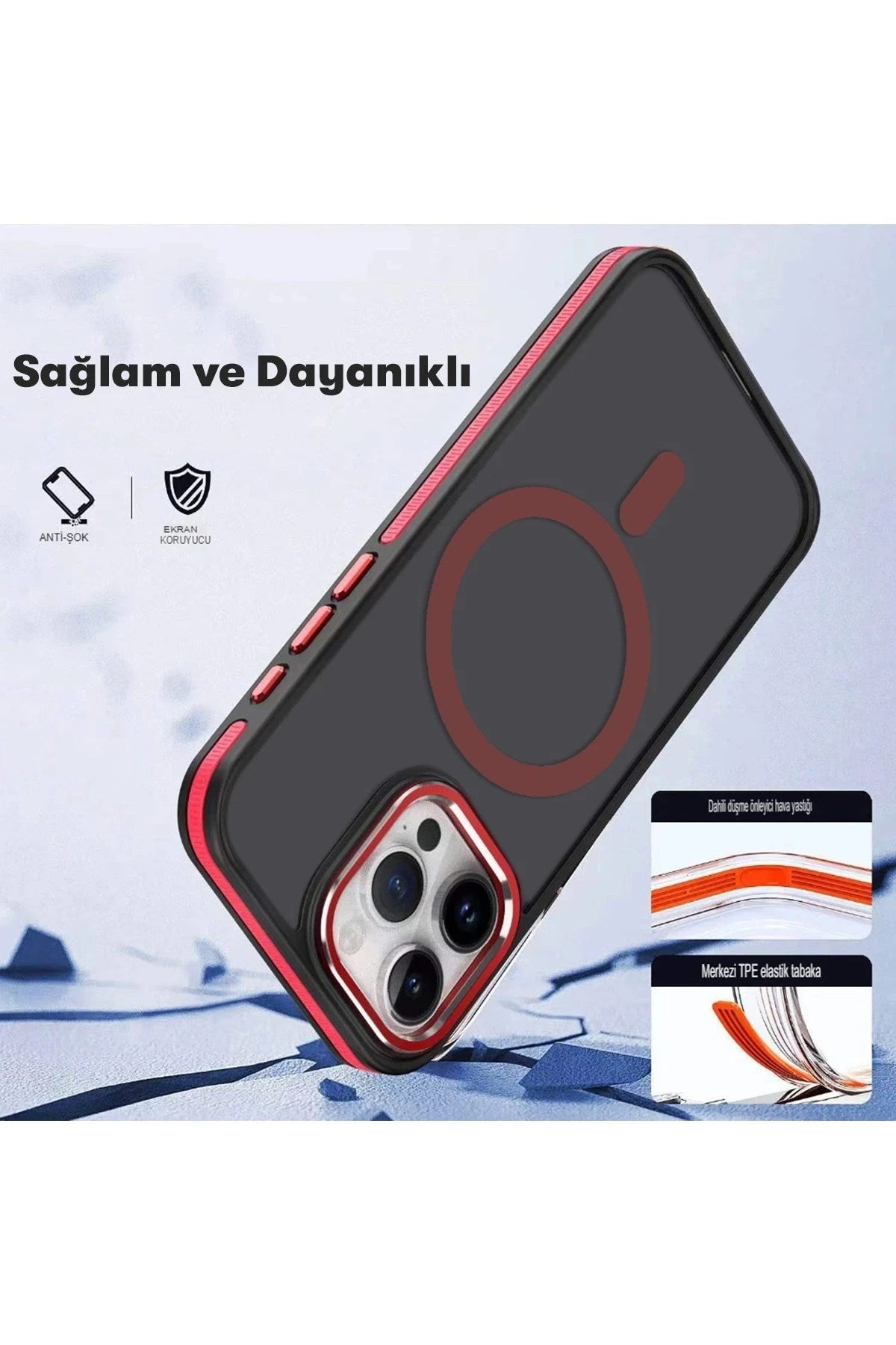Mey İthalat® iPhone 15 Pro Max Winner Magsafe Kapak - Gri
