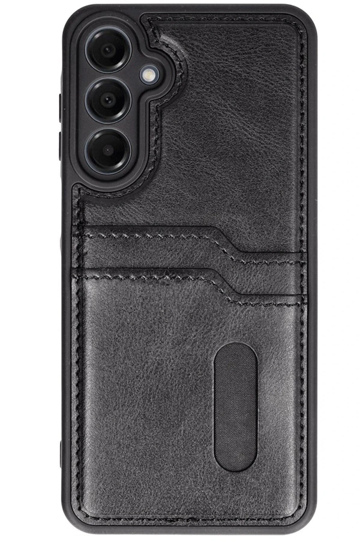 Mey İthalat® Samsung Galaxy A16 5G Kılıf Sara Kartvizitli Deri Kılıf - Siyah
