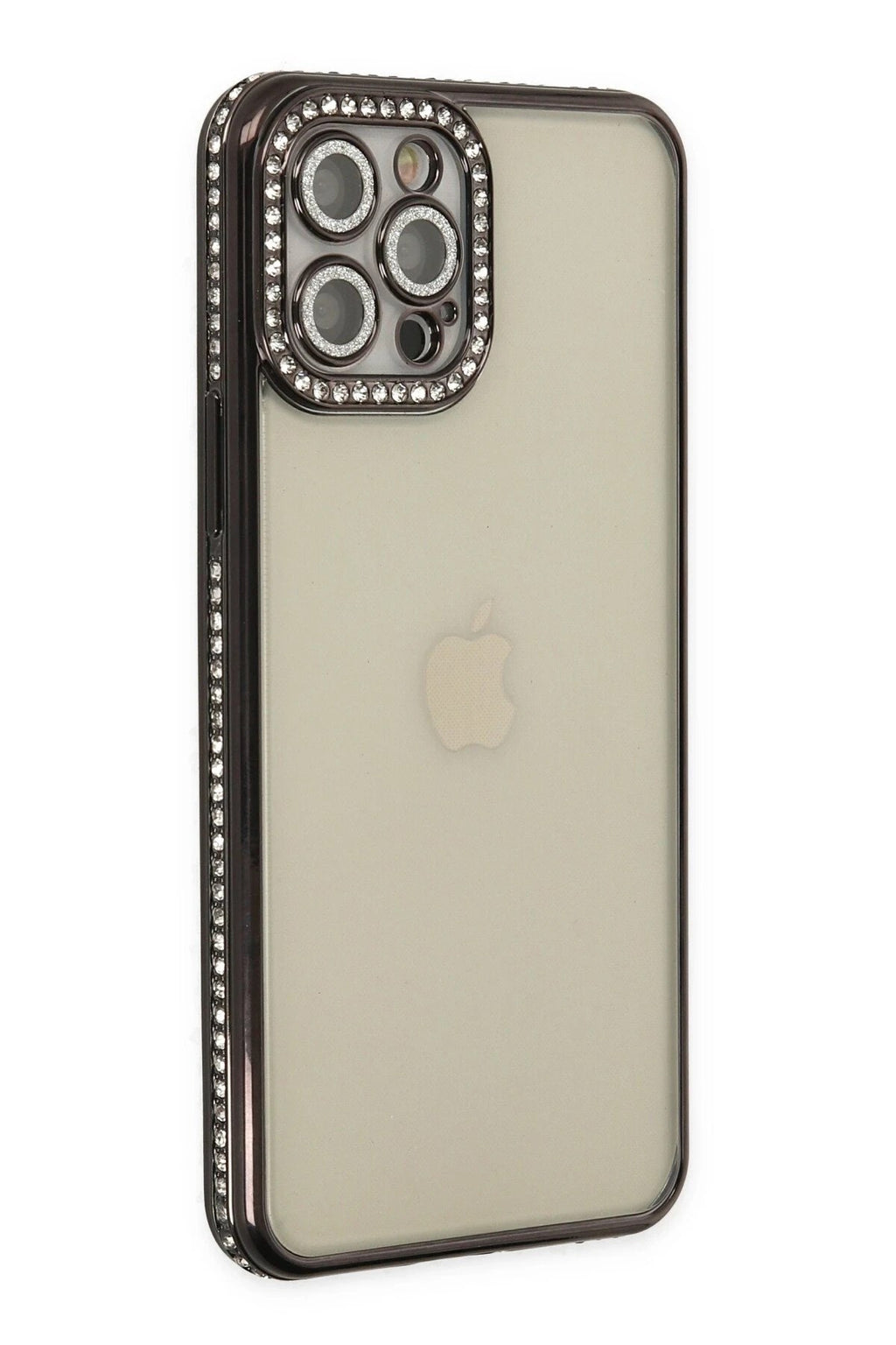 Mey İthalat® iPhone 12 Pro Kılıf Joke Taşlı Silikon - Siyah