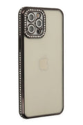 Mey İthalat® iPhone 12 Pro Kılıf Joke Taşlı Silikon - Siyah