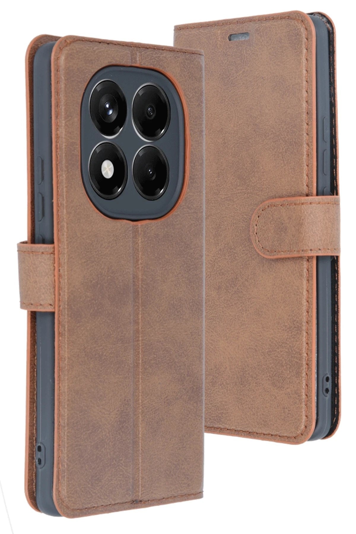 Mey İthalat® Redmi Note 14 Pro 5G Kılıf Trend S Plus Kapaklı Kılıf - Taba