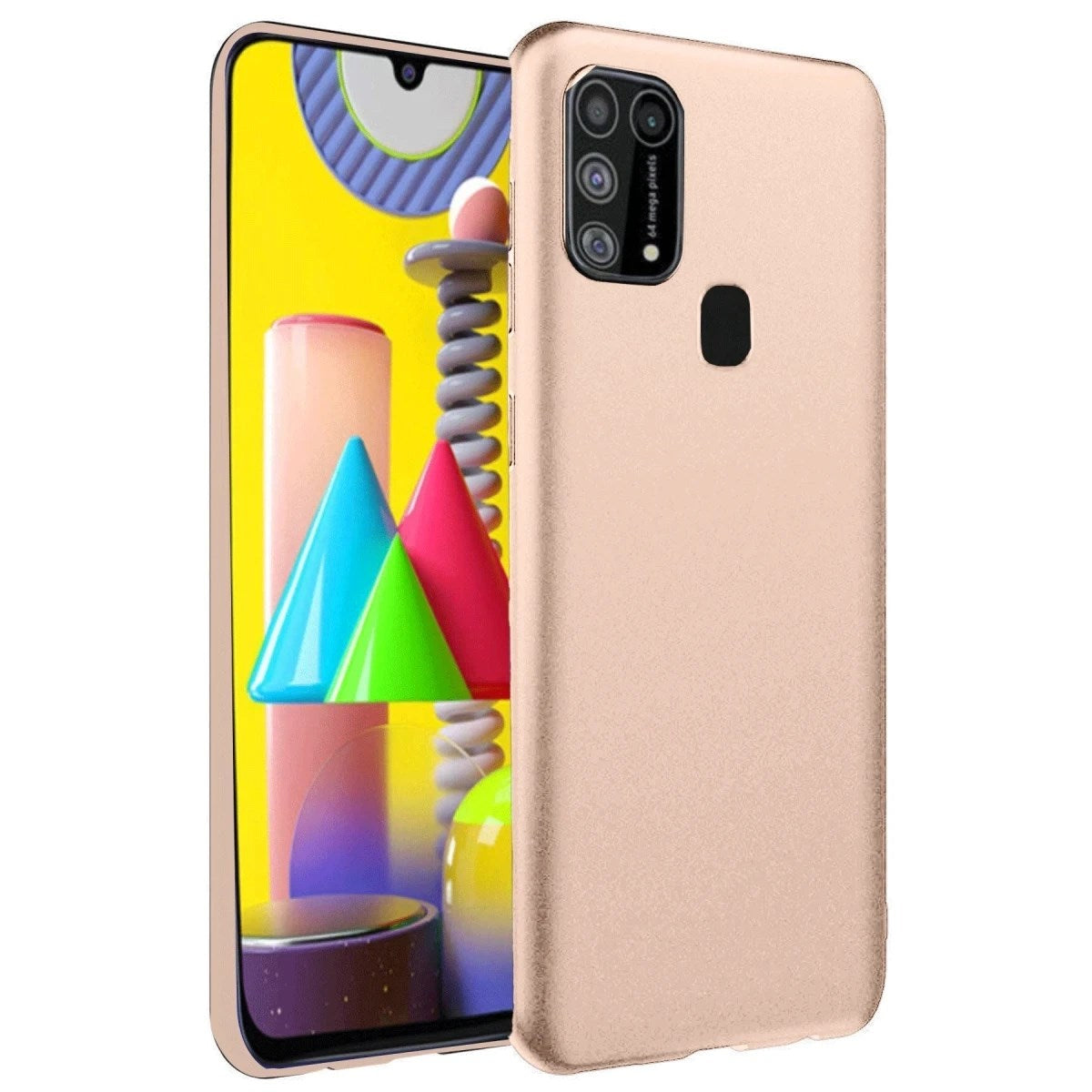Mey İthalat® Samsung Galaxy M31 Kılıf Nano içi Kadife Silikon - Pudra