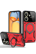 Mey İthalat® Redmi 13C Kılıf Joy Lens Standlı Kapak - Kırmızı