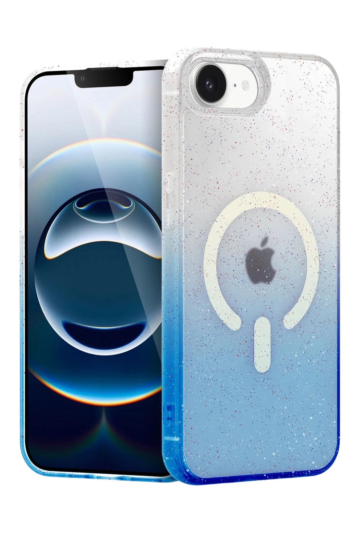 Mey İthalat® iPhone 16E Pummel Shiny Magsafe Kapak - Mavi