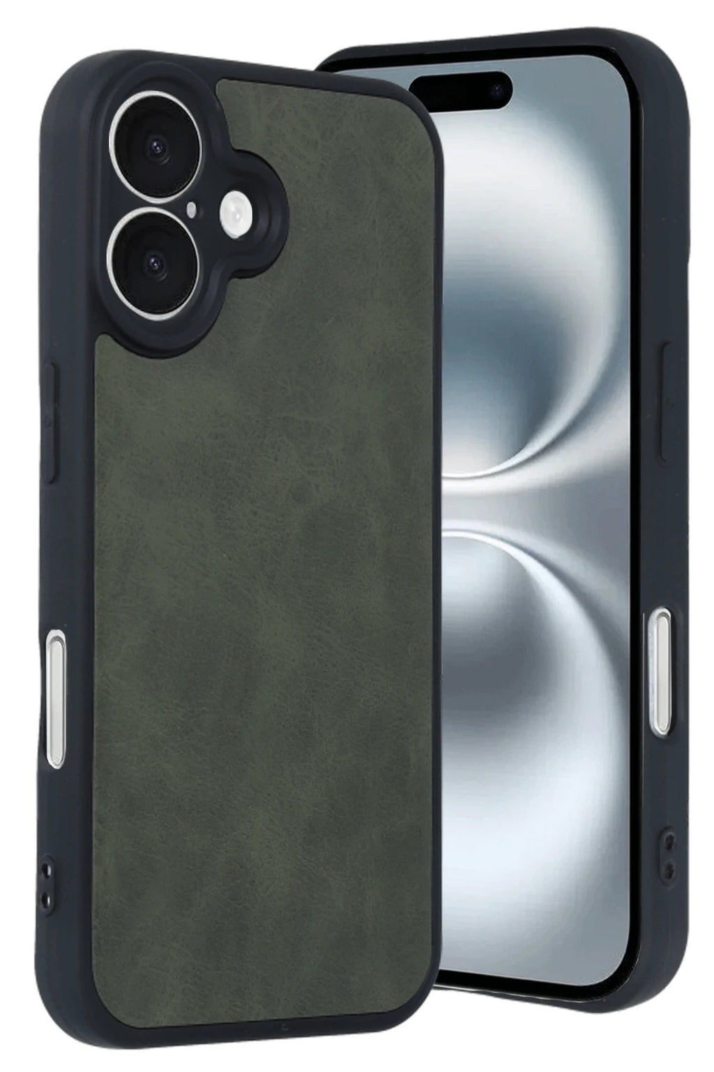 Mey İthalat® iPhone 16 Kılıf Aras Deri Kapak - Koyu Yeşil
