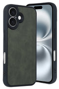 Mey İthalat® iPhone 16 Kılıf Aras Deri Kapak - Koyu Yeşil