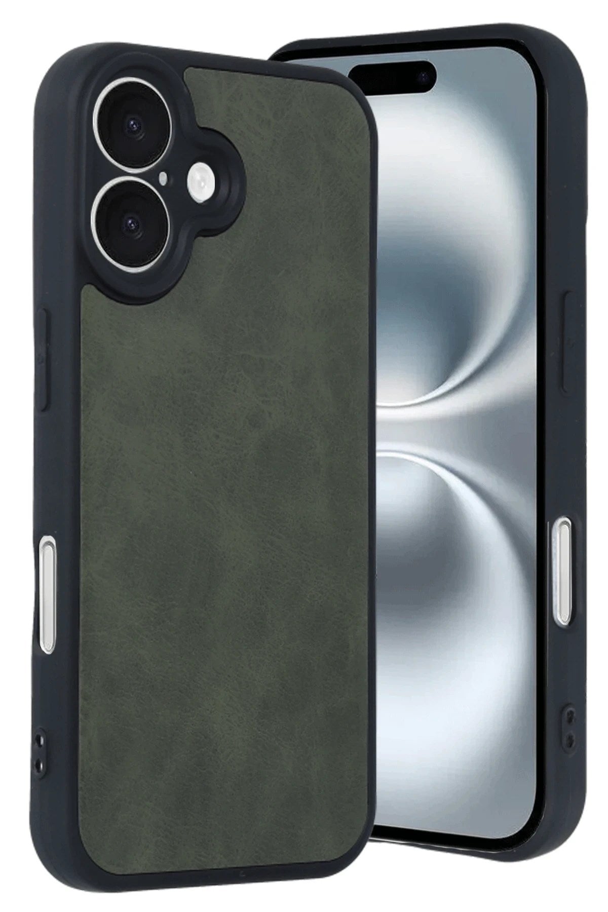 Mey İthalat® iPhone 16 Kılıf Aras Deri Kapak - Koyu Yeşil