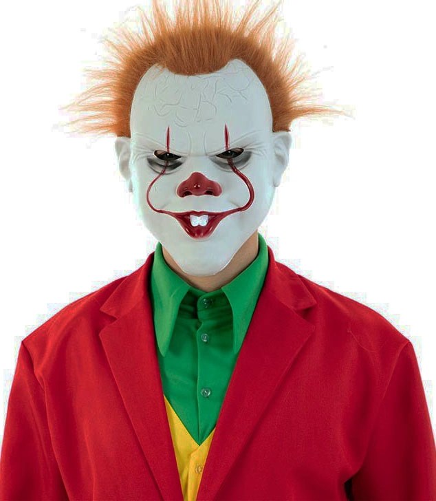 Mey İthalat® Stephen King&amp;#39;s Korkutucu Joker Maske 31x22 cm