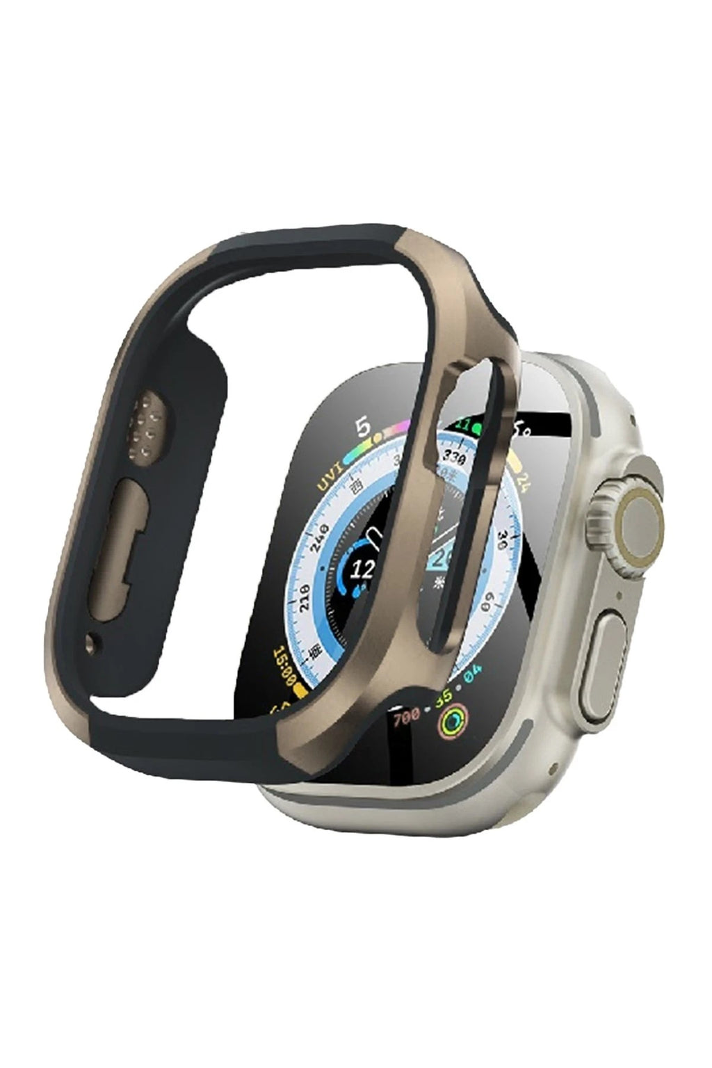 Mey İthalat® Watch Ultra 49mm MO-WT3 Alüminyum Camlı Kasa Ekran Koruyucu - Gold