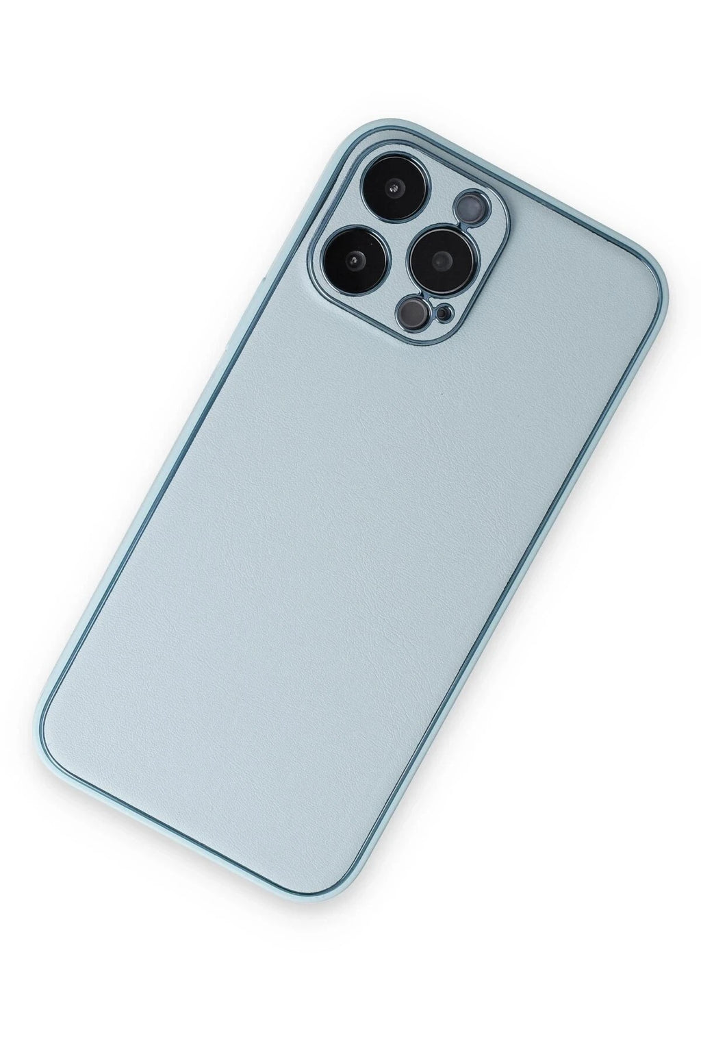 Mey İthalat® iPhone 14 Pro Kılıf Coco Deri Silikon Kapak - Sky Blue