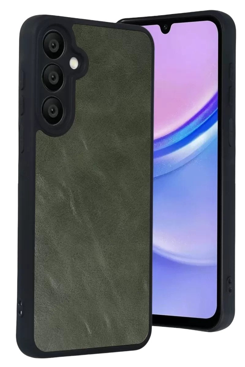 Mey İthalat® Samsung Galaxy A57 5G Aras Deri Kapak - Yeşil