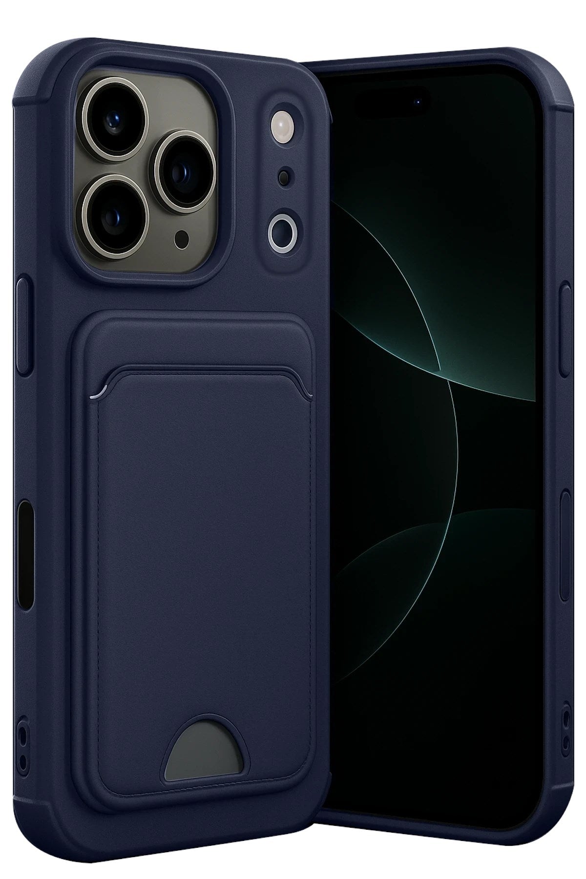 Mey İthalat® iPhone 17 Pro Max Kelvin Kartvizitli Silikon - Lacivert
