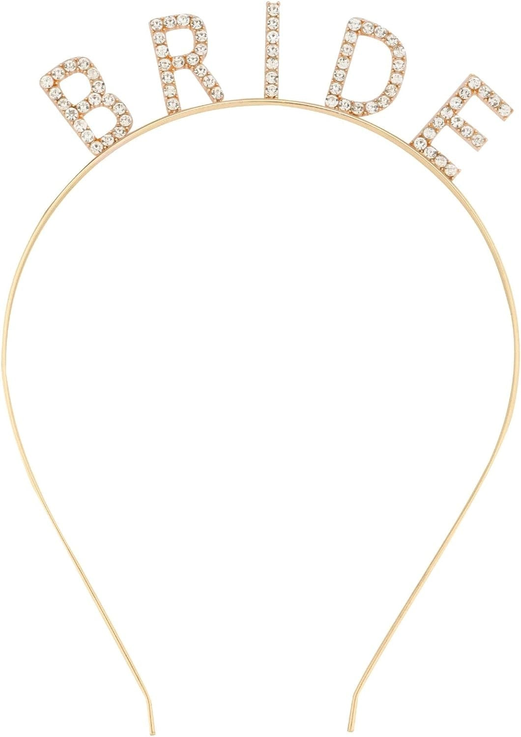 Mey İthalat® Altın Gold Renk Bekarlığa Veda Kristal Taş Bride Tacı İthal 16x10 cm