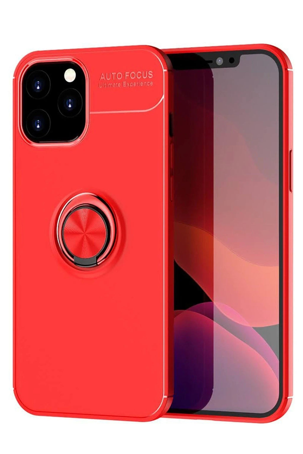 Mey İthalat® iPhone 12 Pro Max Kılıf Range Yüzüklü Silikon - Kırmızı