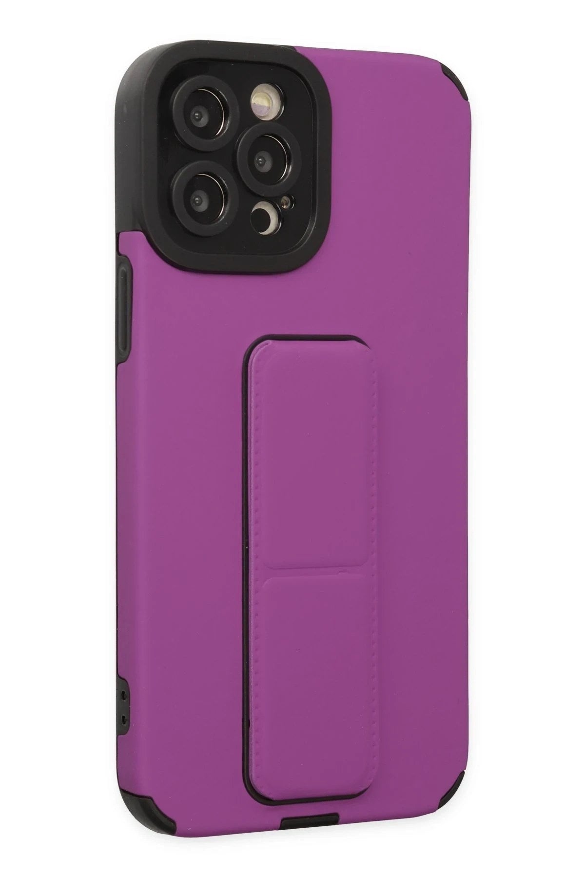 Mey İthalat® iPhone 12 Pro Max Kılıf Mega Standlı Silikon - Mor