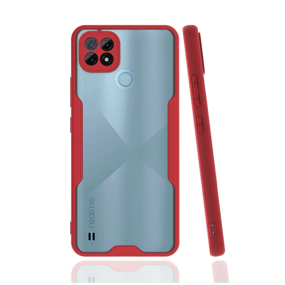 Mey İthalat® Realme C21 Kılıf Platin Silikon - Kırmızı